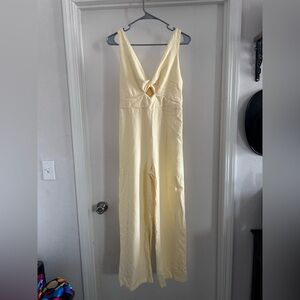 Audrey Parks | Yellow Jumpsuit linen blend | Size Medium